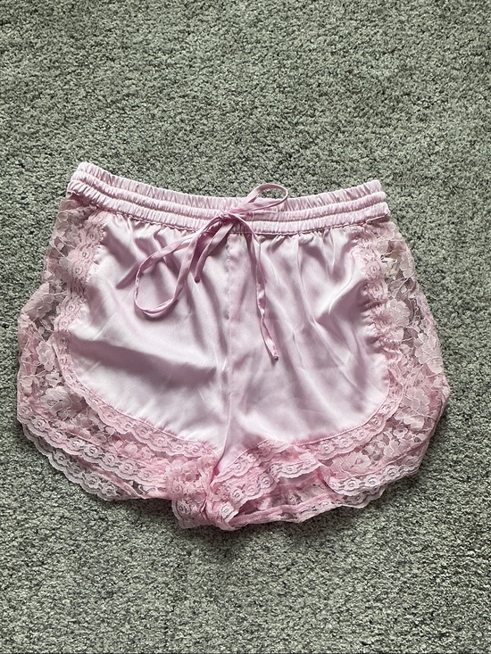 Free People Other - New Free People Satin Lace Trim Sleep Shorts ~ Pink